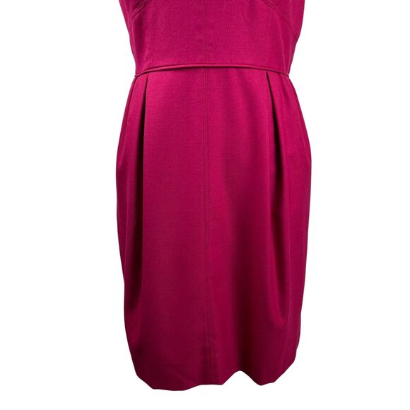 J Crew Women's Sheath Dress Size 8 Raspberry Pink Wool Blend Sleeveless Career - Picture 3 of 10